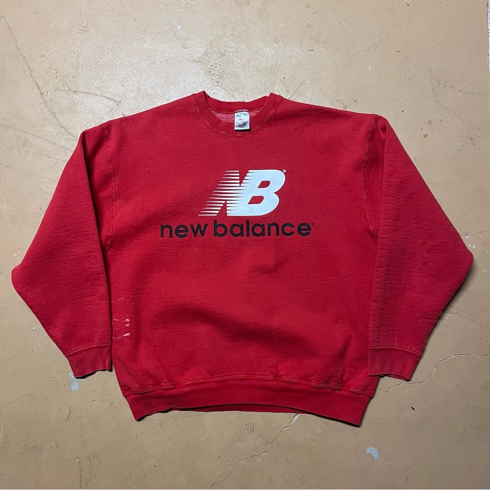 Vintage 90’s Fruit Of The Loom New Balance Logo Crewneck Heavyweight XL